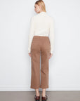 Cropped Wide Leg Twill Pants