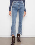 Slim Leg Tulip Hem Studded Jeans