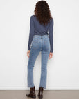 Slim Leg Tulip Hem Studded Jeans