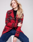 Plaid Boucle Long Coat