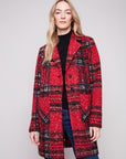 Plaid Boucle Long Coat