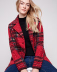 Plaid Boucle Long Coat