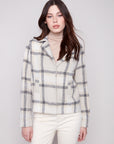Boucle Knit Plaid Short Coat