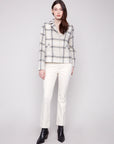 Boucle Knit Plaid Short Coat