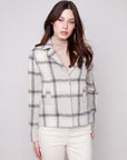 Boucle Knit Plaid Short Coat