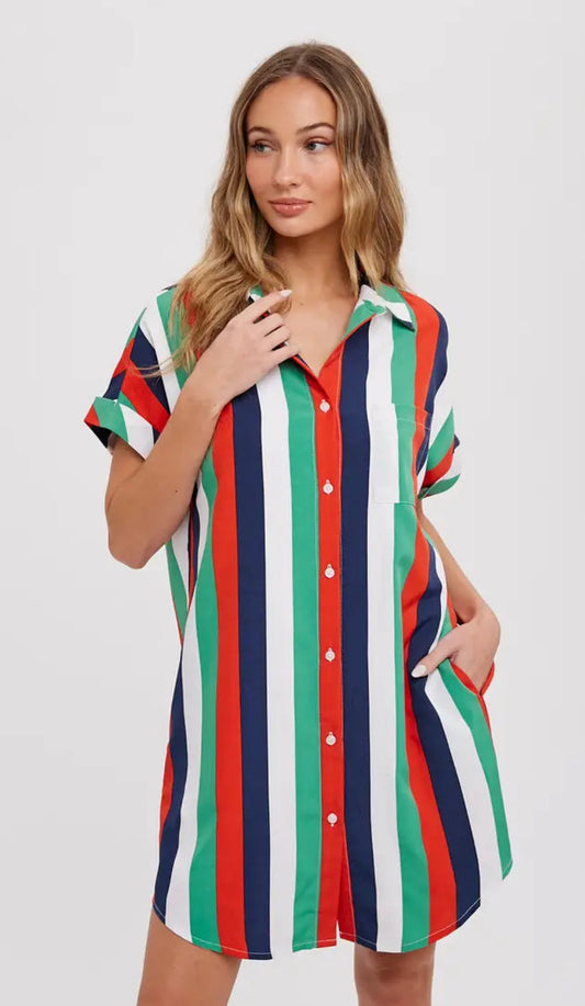 Stripe Shirt Dress