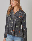 Washed Peplum Jacket