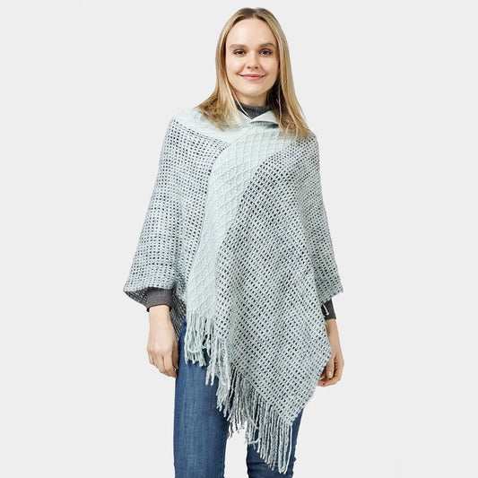 Hooded Knit Poncho