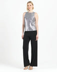 Clara Sunwoo Glitter Foil Jewel Neck Tank