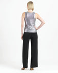 Clara Sunwoo Glitter Foil Jewel Neck Tank