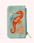 Velvet Card Holder Sparkling Seahorse