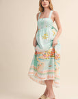LANDSCAPE PRINT MIDI DRESS