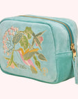 Velvet Embroidered Make Up Bag Hummingbird