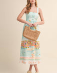 LANDSCAPE PRINT MIDI DRESS