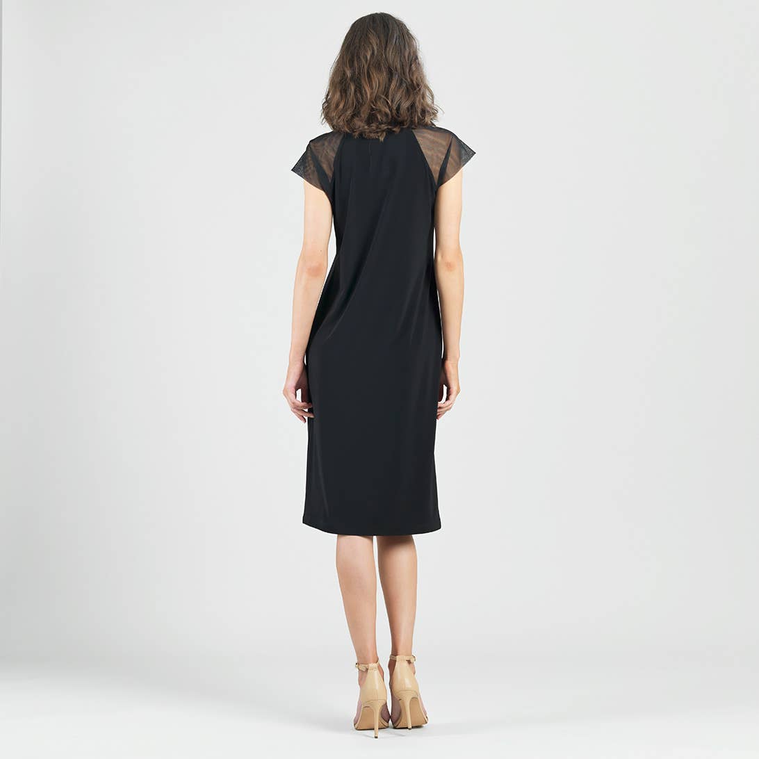 Clara Sunwoo Mesh Cap Sleeve Midi Dress