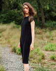 Clara Sunwoo Mesh Cap Sleeve Midi Dress