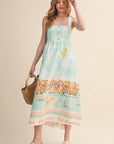 LANDSCAPE PRINT MIDI DRESS