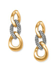 Cleo Pave Link Post Drop Earrings