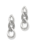 Cleo Pave Link Post Drop Earrings