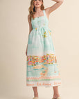 LANDSCAPE PRINT MIDI DRESS