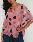 Italian Silk Dotted Top