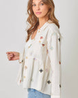 Washed Peplum Jacket Off White