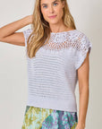 Floral Yoke Crochet Top