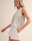 Floral Crochet Tank With Side Ties