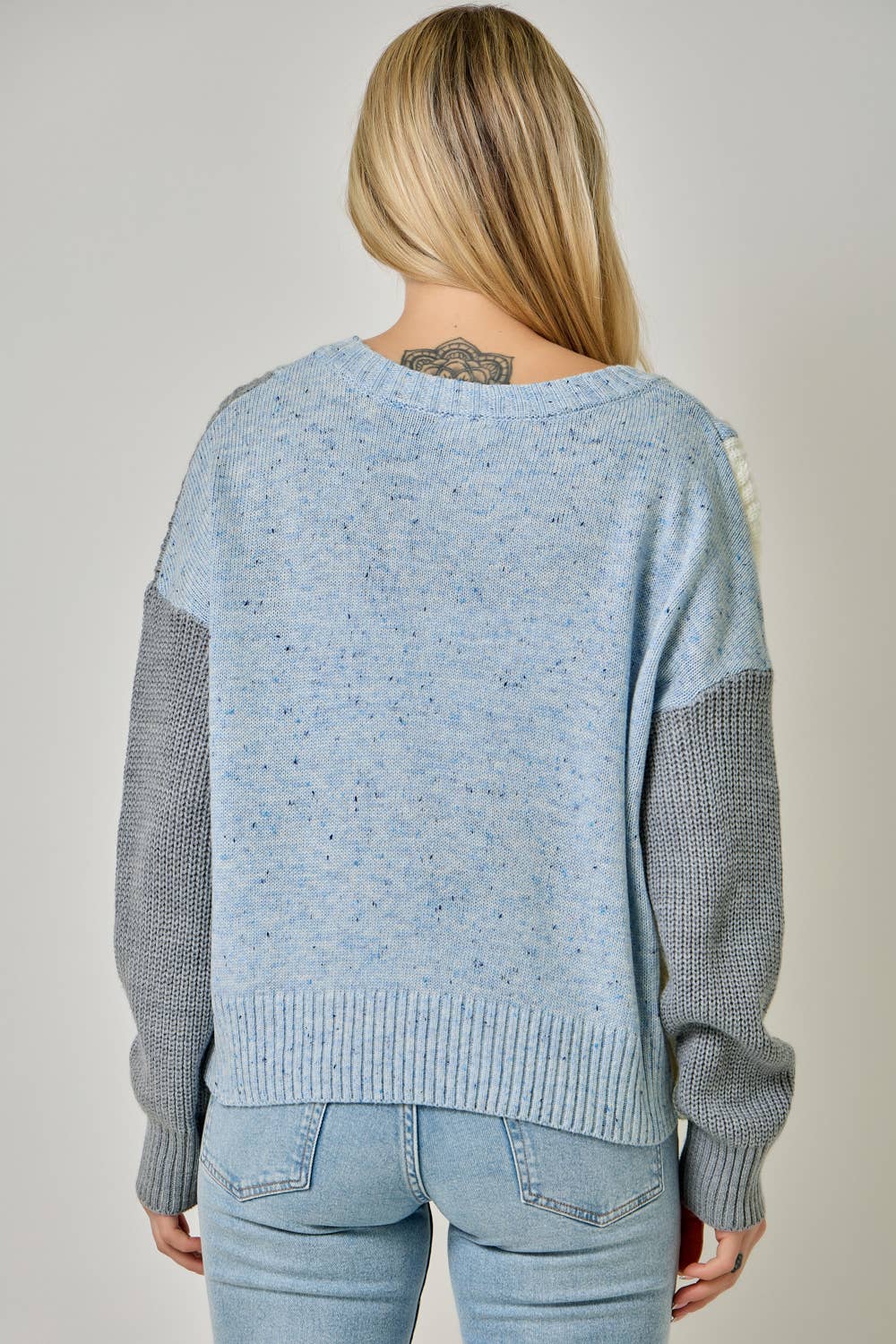 Sky Color Blocked Sweater