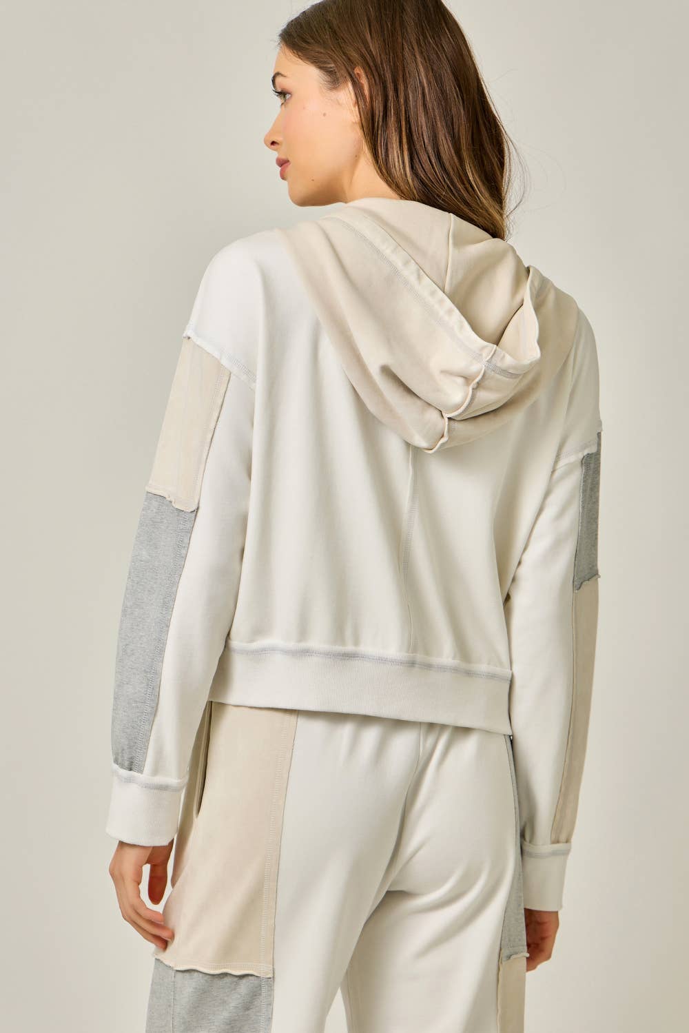 Color Blocked Zip-Up Hoodie