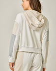 Color Blocked Zip-Up Hoodie