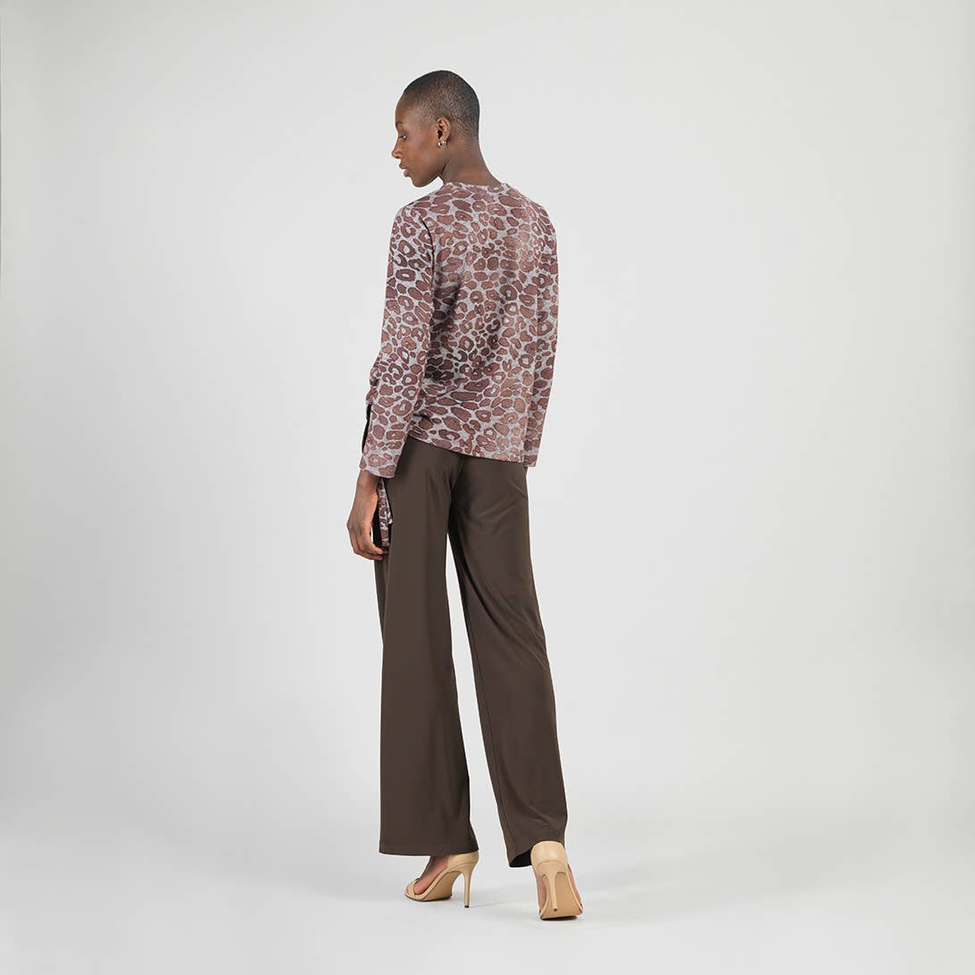 Clara Sunwoo Side Pull-Tie Leopard Sweater