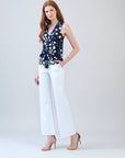 Clara Sunwoo Sleeveless V-Neck Center Front Tie Top