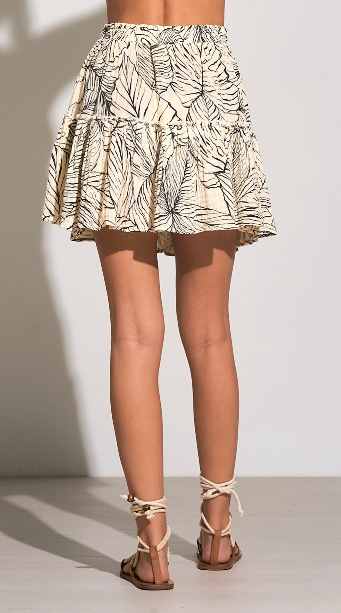 Elan Ruffle Tropic Mini Skirt
