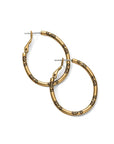 Oval Hoop Charm Earrings