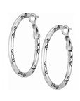 Oval Hoop Charm Earrings