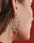 Oval Hoop Charm Earrings